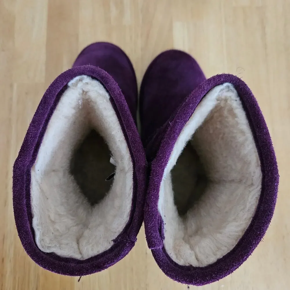 Bearpaw Emma Youth Short Boots Plum sz 3M EUC